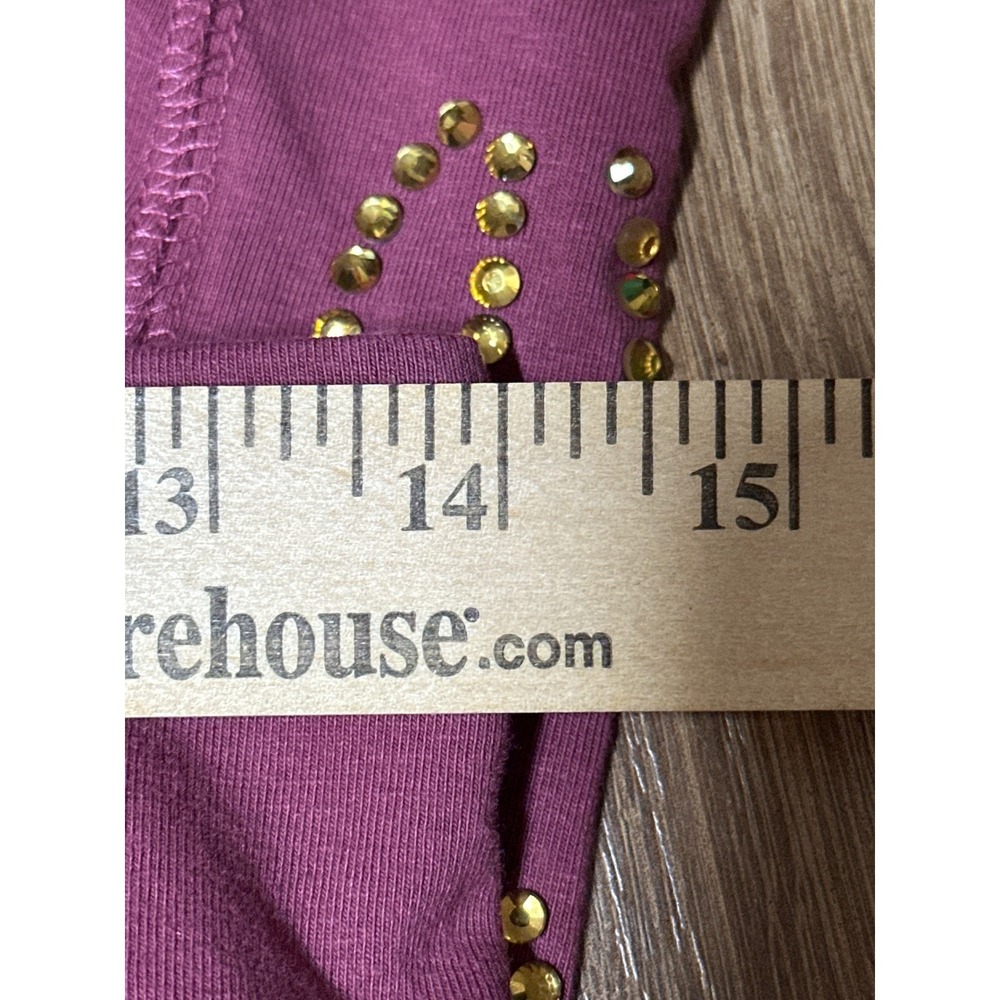 Bebe Sport Pink Ribbed High Waist Leggings Women‎ M Pocket Rhinestone Detail - Picture 7 of 7
